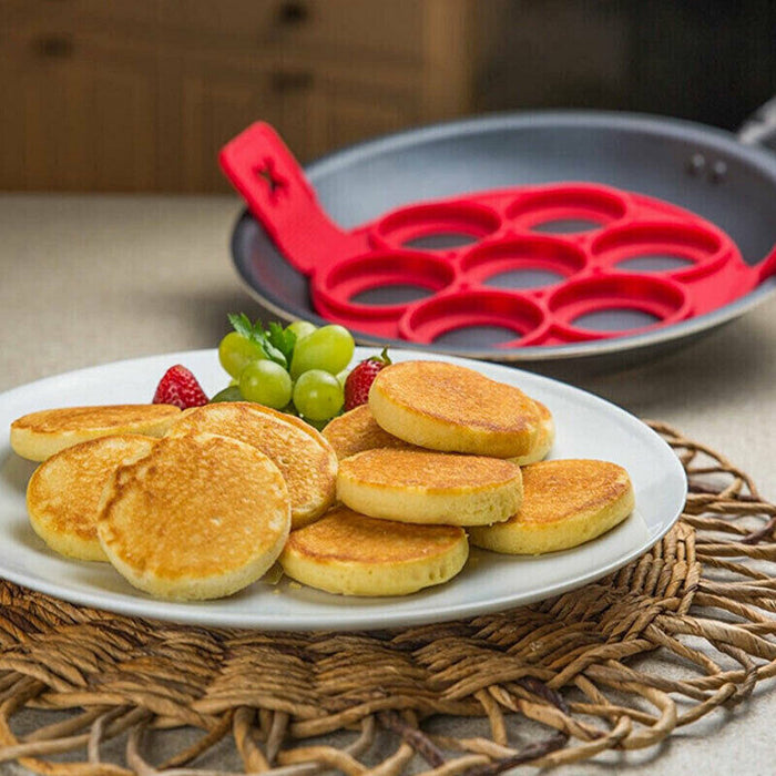 Nonstick Silicone Pancake Ring Maker Red 385 mm Anti-Hot