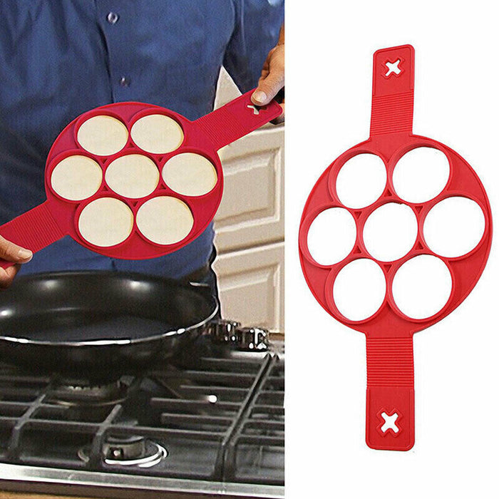 Nonstick Silicone Pancake Ring Maker Red 385 mm Anti-Hot