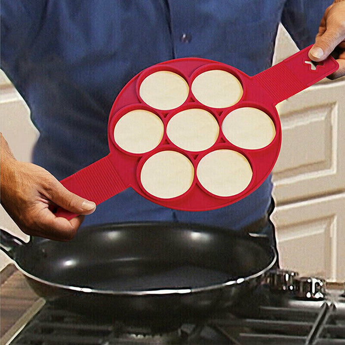 Nonstick Silicone Pancake Ring Maker Red 385 mm Anti-Hot