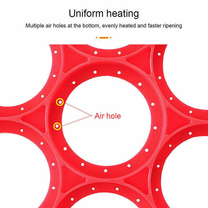 Nonstick Silicone Pancake Ring Maker Red 385 mm Anti-Hot