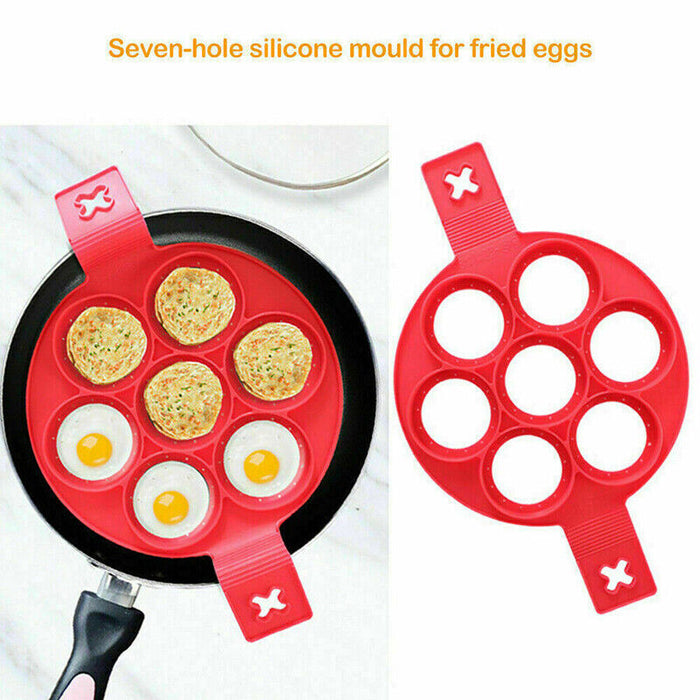 Nonstick Silicone Pancake Ring Maker Red 385 mm Anti-Hot