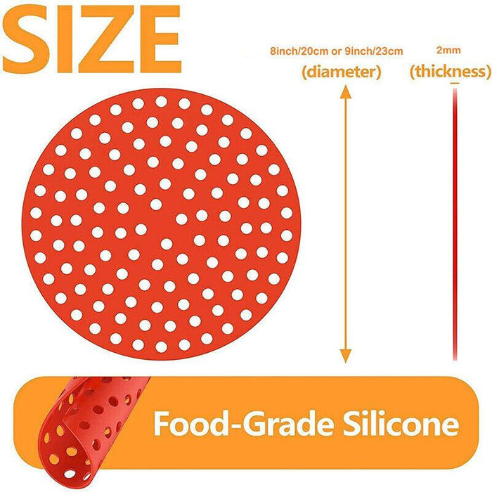 Reusable Silicone Air Fryer Liners Non-Stick Round Basket Mat