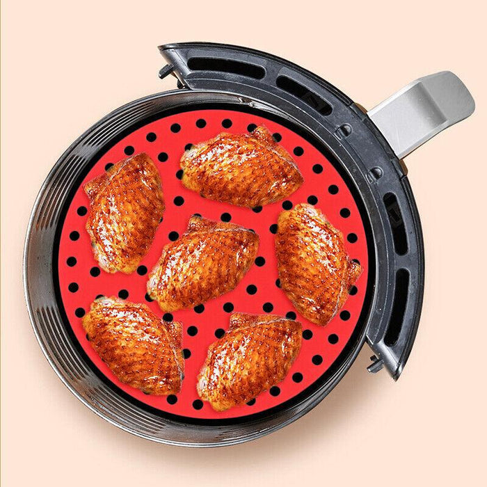 Reusable Silicone Air Fryer Liners Non-Stick Round Basket Mat
