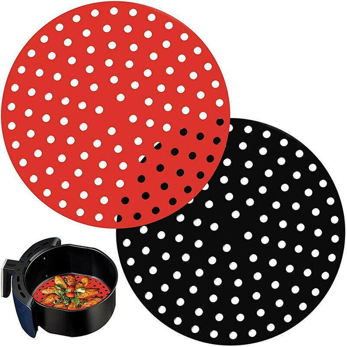 Reusable Silicone Air Fryer Liners Non-Stick Round Basket Mat