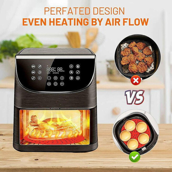 Reusable Silicone Air Fryer Liners Non-Stick Round Basket Mat