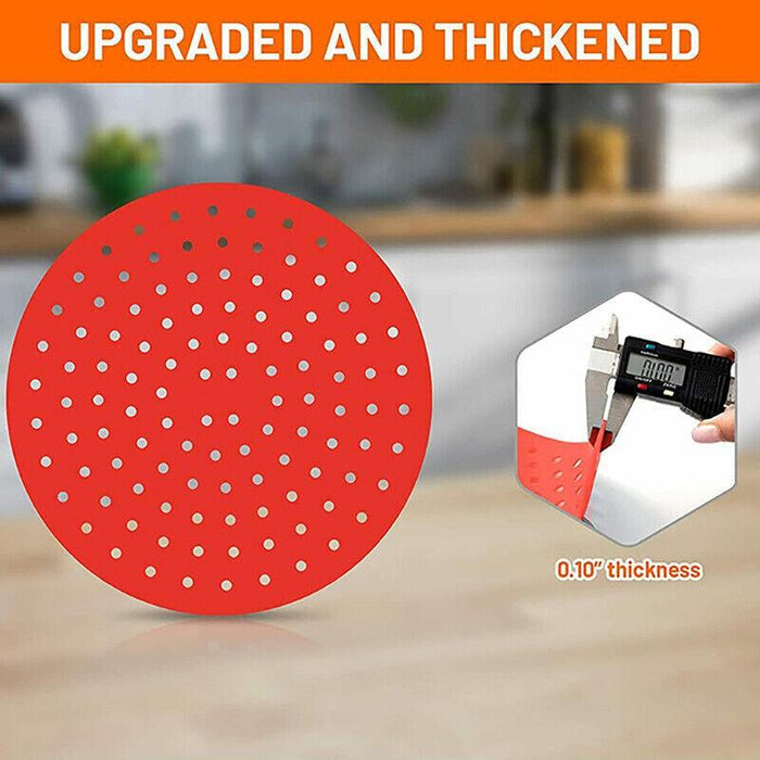 Reusable Silicone Air Fryer Liners Non-Stick Round Basket Mat