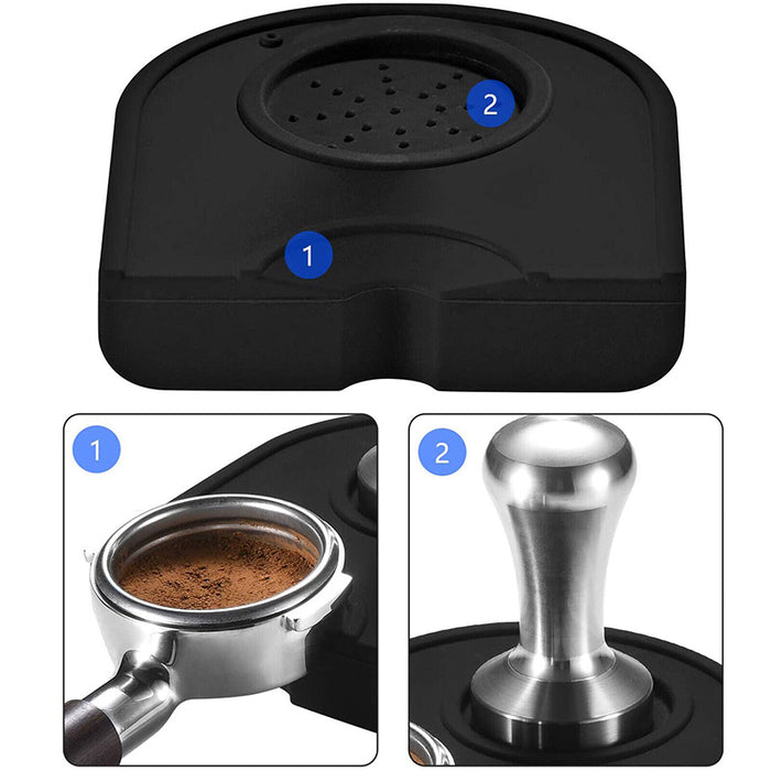 Coffee Tamper Silicone Corner Mat Food-Grade BPA Free 14 x 12.5 cm