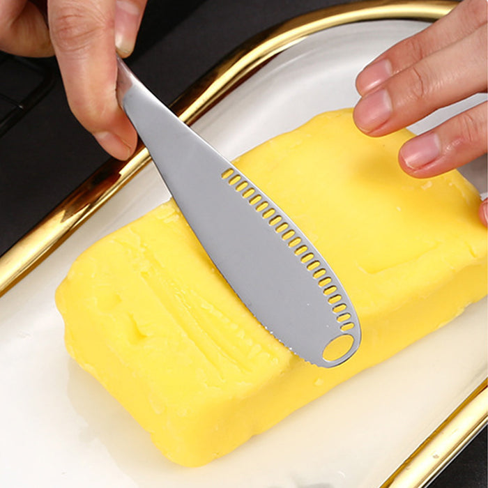 Stainless Steel Butter Knife Serrated Slotted Spreader 20.5cm
