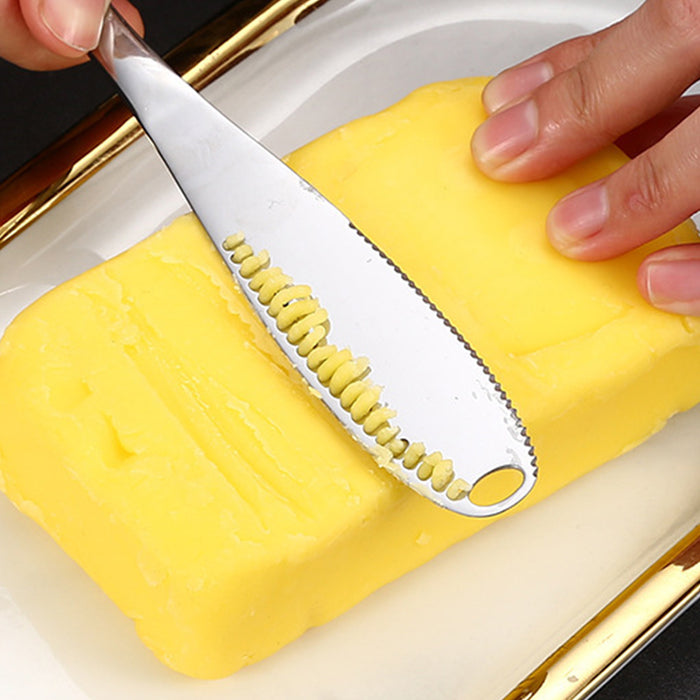 Stainless Steel Butter Knife Serrated Slotted Spreader 20.5cm