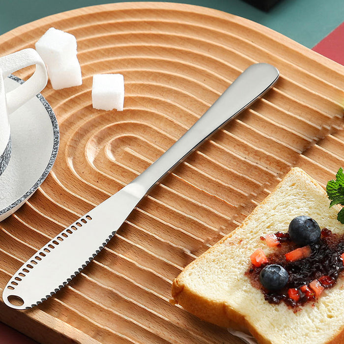 Stainless Steel Butter Knife Serrated Slotted Spreader 20.5cm