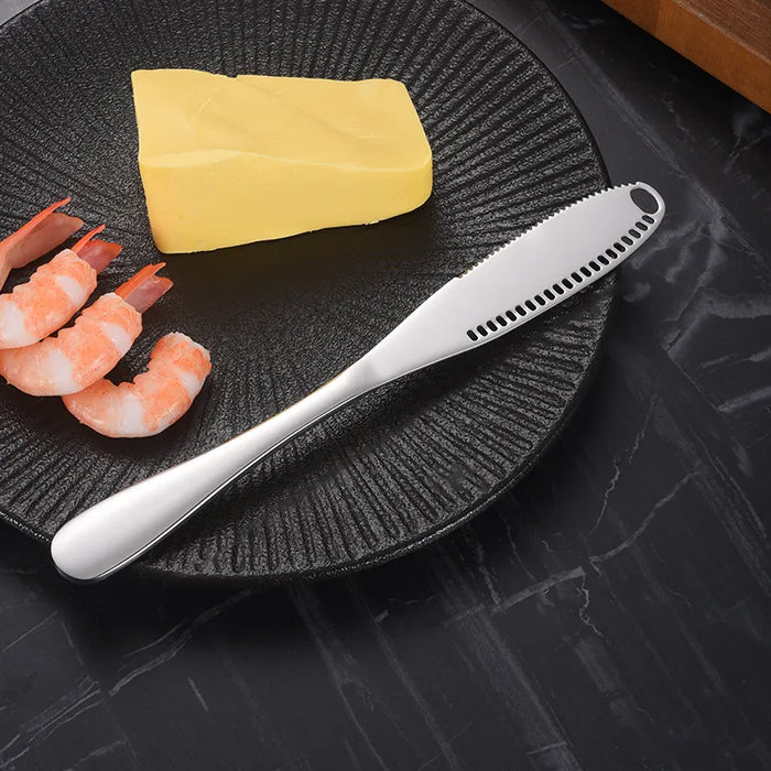 Stainless Steel Butter Knife Serrated Slotted Spreader 20.5cm