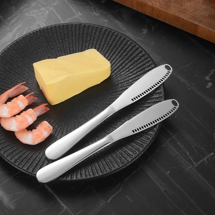 Stainless Steel Butter Knife Serrated Slotted Spreader 20.5cm