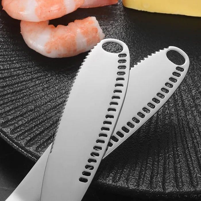 Stainless Steel Butter Knife Serrated Slotted Spreader 20.5cm