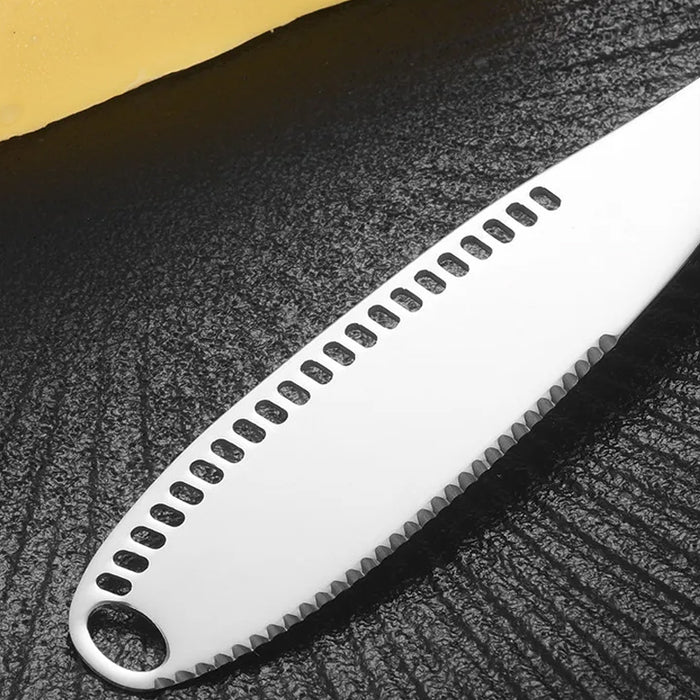 Stainless Steel Butter Knife Serrated Slotted Spreader 20.5cm