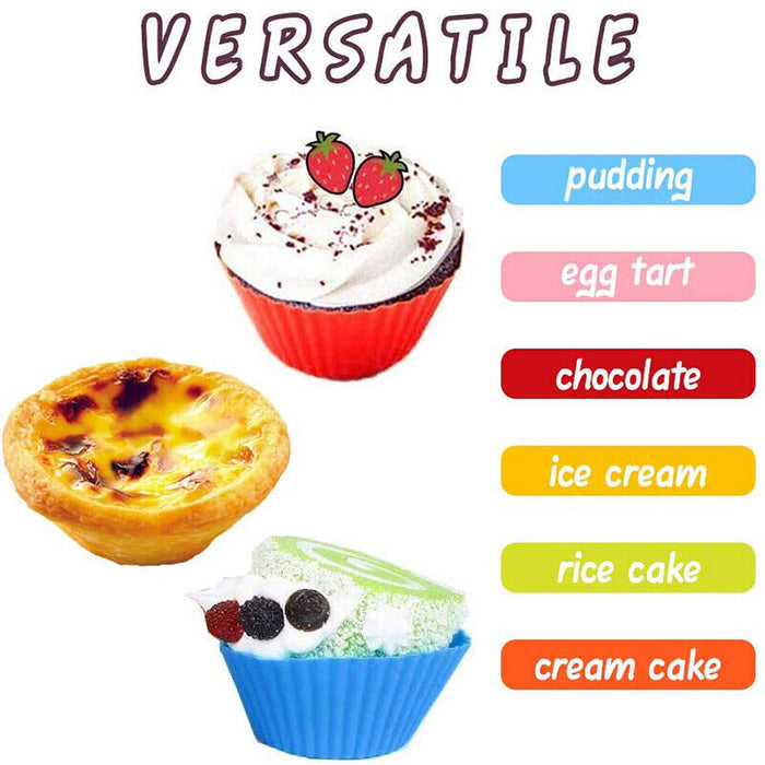 20 Pcs Silicone Cupcake Molds Round Cake Baking Mould Muffin Cup