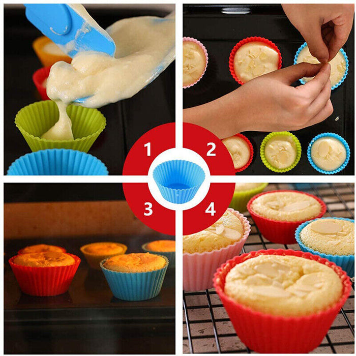 20 Pcs Silicone Cupcake Molds Round Cake Baking Mould Muffin Cup