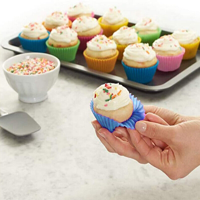 20 Pcs Silicone Cupcake Molds Round Cake Baking Mould Muffin Cup