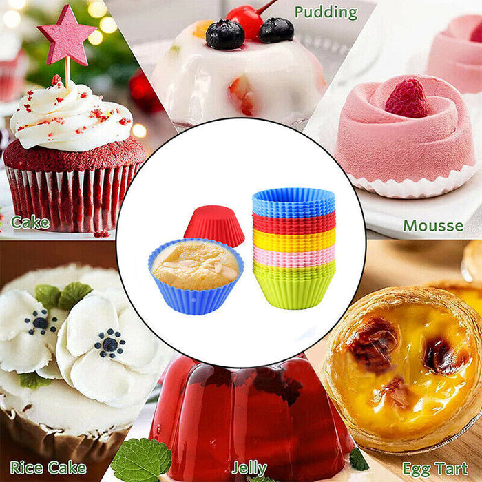 20 Pcs Silicone Cupcake Molds Round Cake Baking Mould Muffin Cup