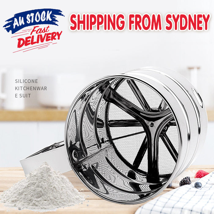 Semi-Automatic Flour Sifter Cup with Fine Mesh for Icing Sugar and Cocoa