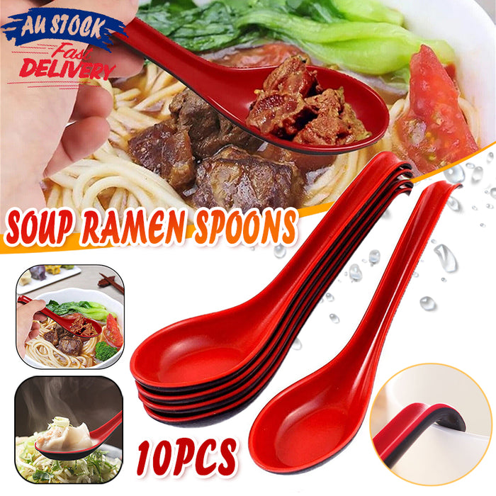 10pcs Soup Ramen Spoons, Asian Utensils