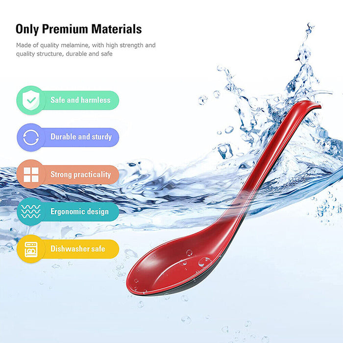 10pcs Soup Ramen Spoons, Asian Utensils