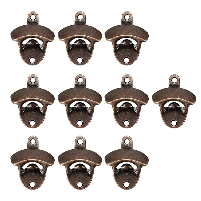 10 Pcs Wall-Mounted Beer Bottle Openers Zinc Alloy Retro