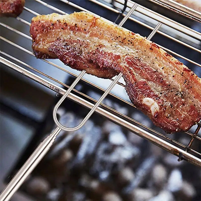 8Pcs Retractable Barbecue Fork Set with Canvas Bag