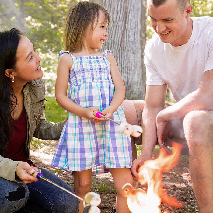8Pcs Retractable Barbecue Fork Set with Canvas Bag