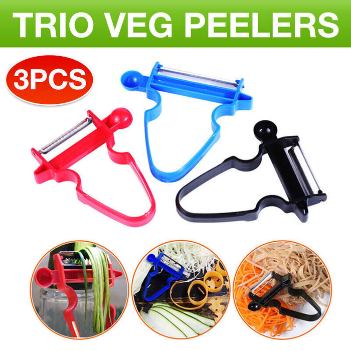 3 Pcs Vegetable Peeler Set with 304 Steel Blades Julienne