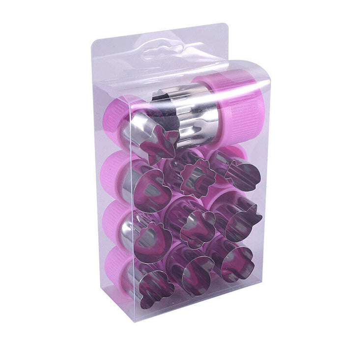 Kids Food Mould Set Stainless Steel with ABS Covers Purple