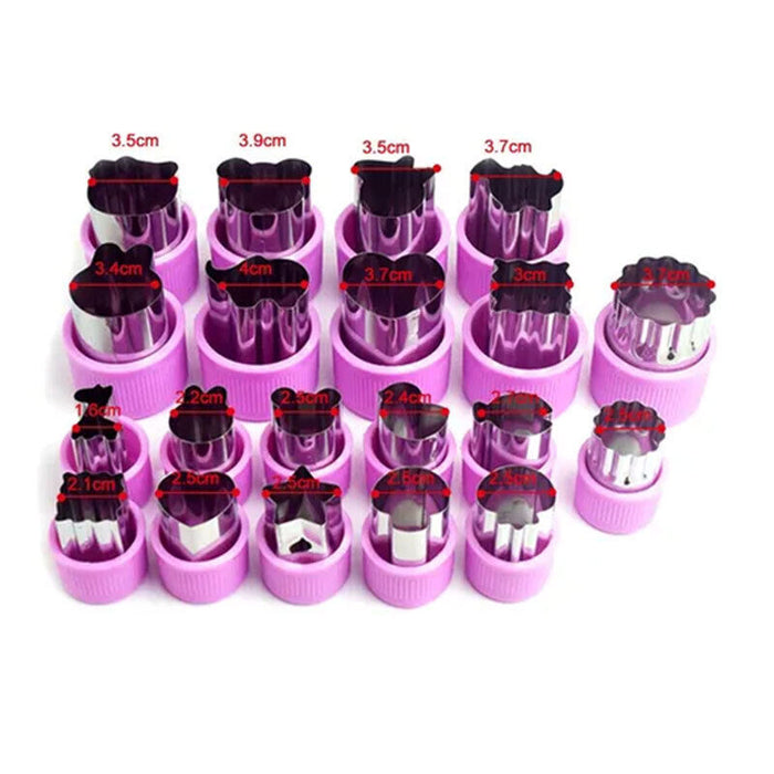 Kids Food Mould Set Stainless Steel with ABS Covers Purple
