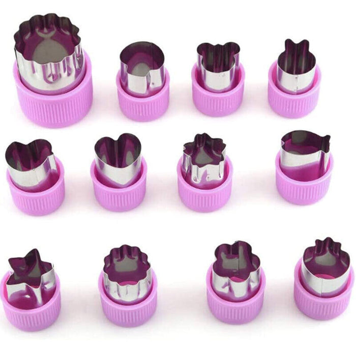 Kids Food Mould Set Stainless Steel with ABS Covers Purple