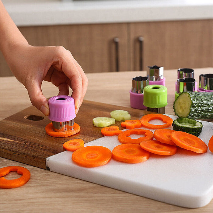 Kids Food Mould Set Stainless Steel with ABS Covers Purple