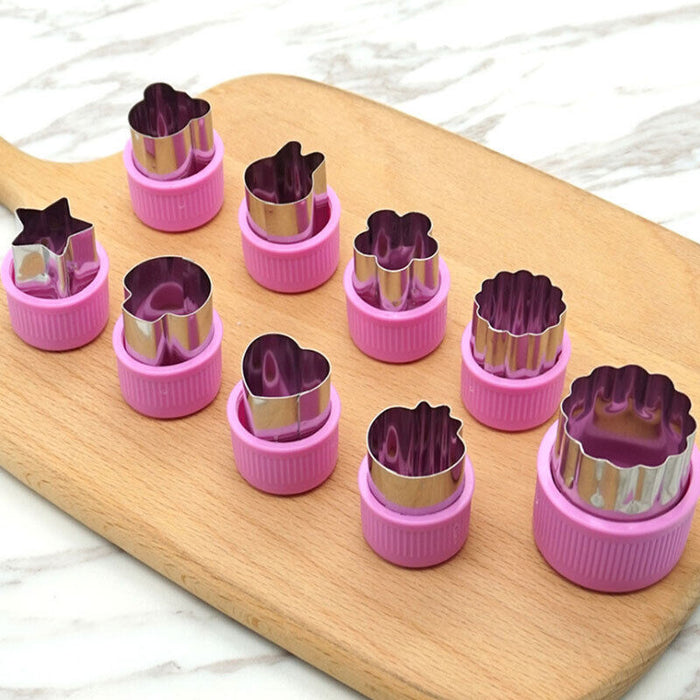 Kids Food Mould Set Stainless Steel with ABS Covers Purple