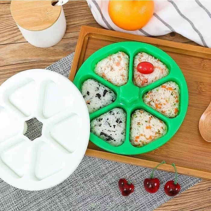 6-Hole Triangular Sushi Rice Ball Mould Food-Grade PP
