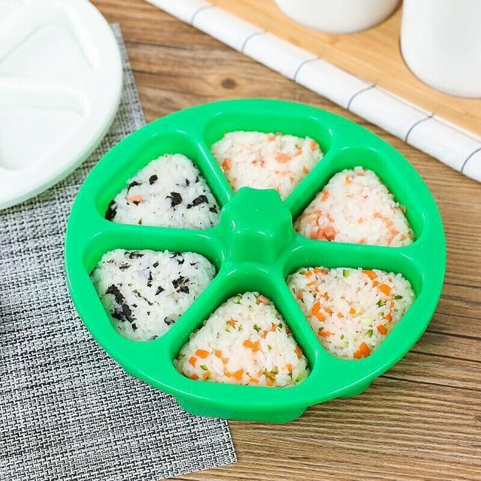 6-Hole Triangular Sushi Rice Ball Mould Food-Grade PP