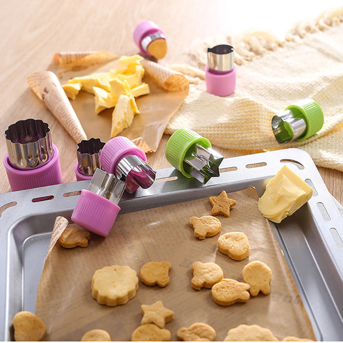 Kids Food Mould Set Stainless Steel with ABS Covers Purple