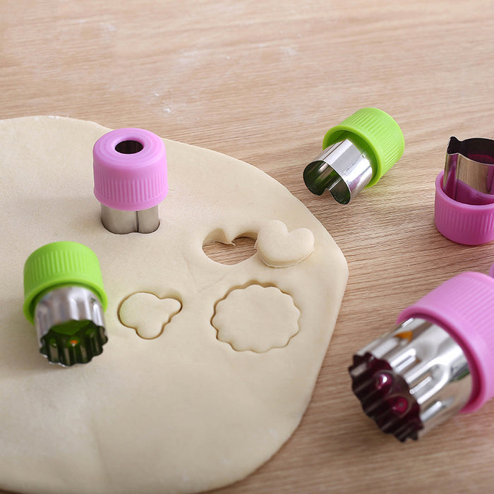 Kids Food Mould Set Stainless Steel with ABS Covers Purple