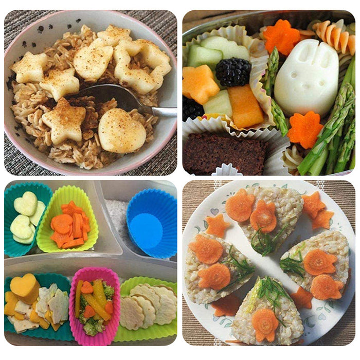 Kids Food Mould Set Stainless Steel with ABS Covers Purple