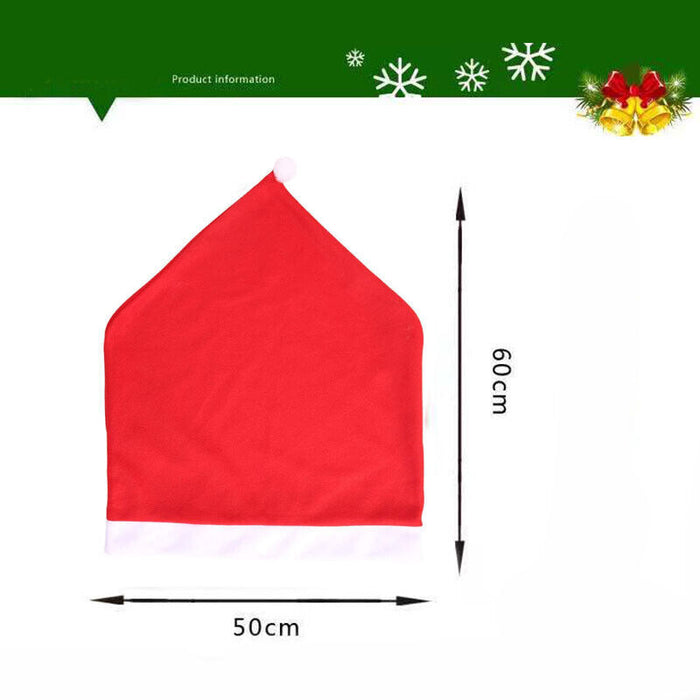 6 Pcs Christmas Chair Back Covers Santa Hat 60x50cm