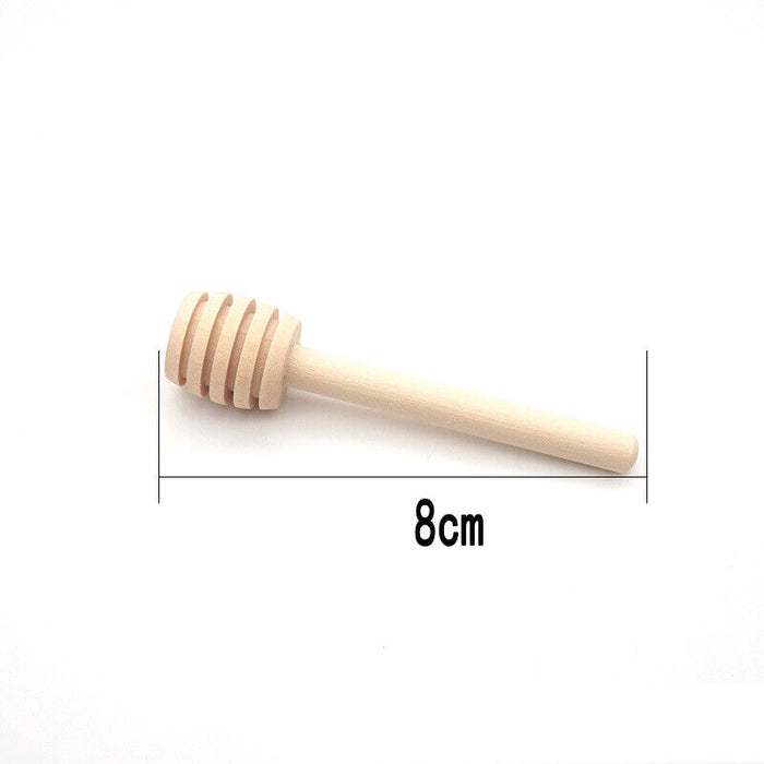 30Pcs Wooden Honey Dippers Deep Grooves Food-Safe