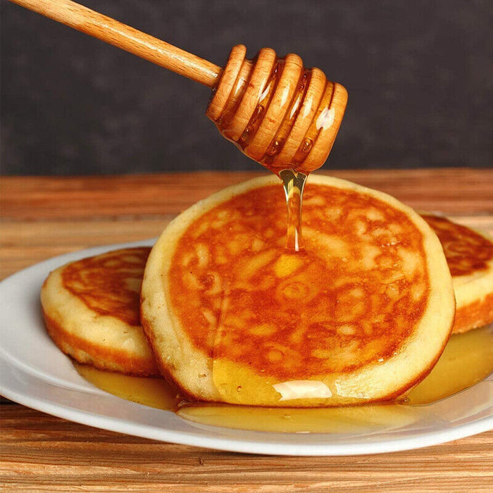 30Pcs Wooden Honey Dippers Deep Grooves Food-Safe