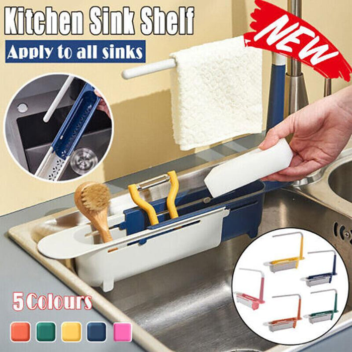 Telescopic Sink Rack Holder Expandable Storage Drain Basket