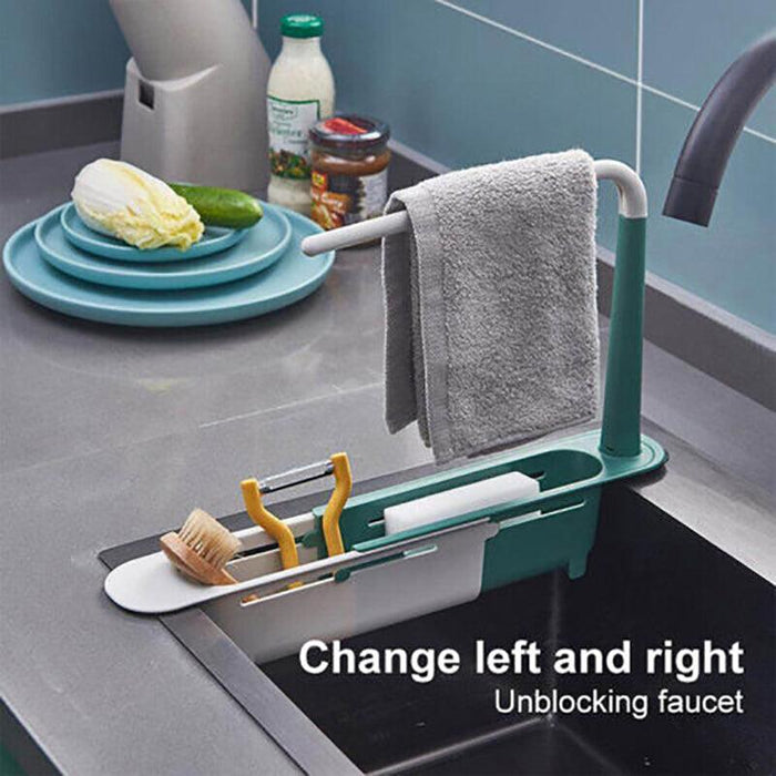 Telescopic Sink Rack Holder Expandable Storage Drain Basket