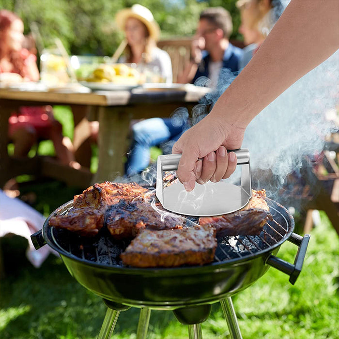 Stainless Steel Burger Press, Nonstick Grill Press for Patties, 14cm