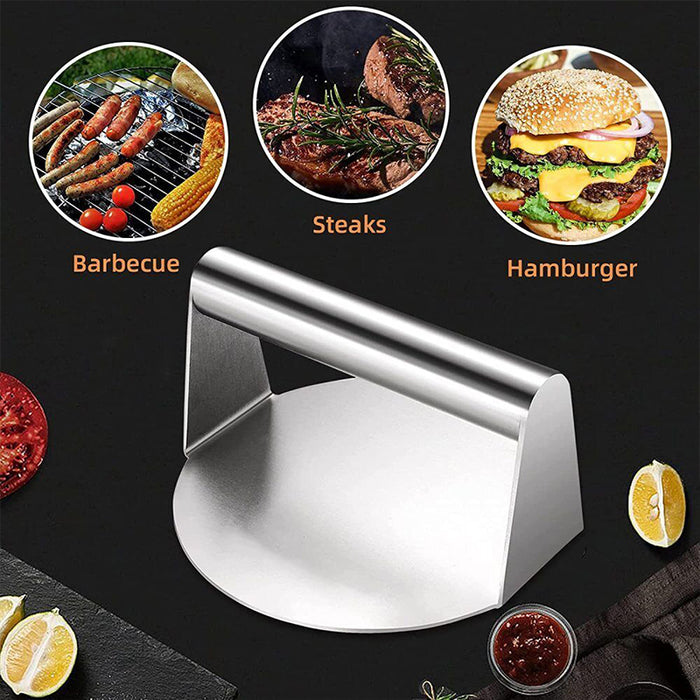 Stainless Steel Burger Press, Nonstick Grill Press for Patties, 14cm