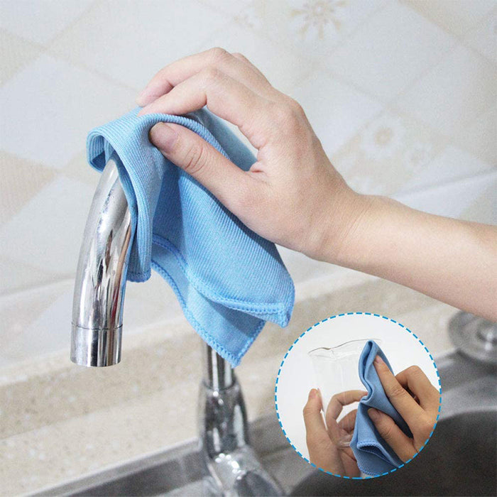 Microfiber Glass Cleaning Towels, Streak-Free for Windows, Screens, Lenses, 40x40cm