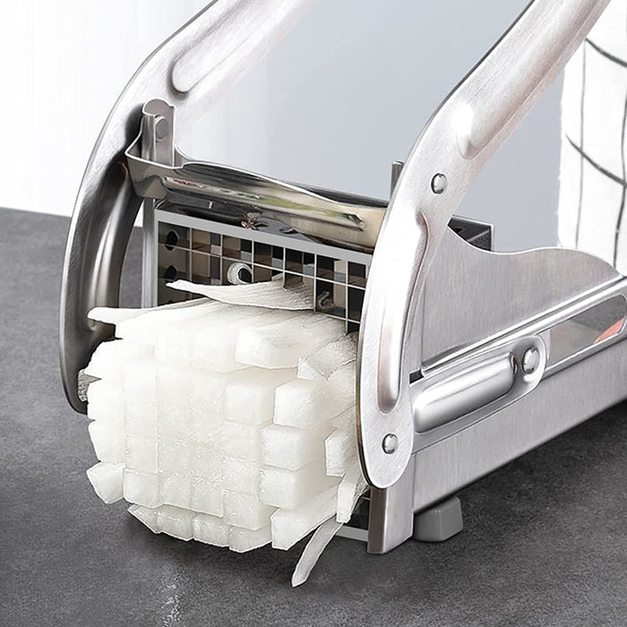 Manual Stainless Steel Potato Cutter with Interchangeable Blades