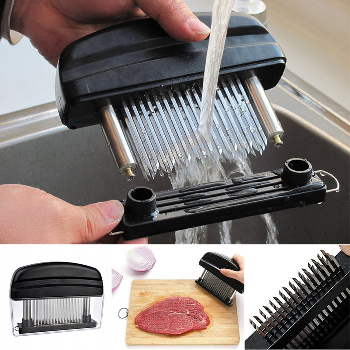 48 Blade Meat Tenderizer Tool with Safety Cover Black