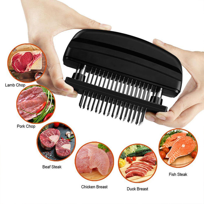 48 Blade Meat Tenderizer Tool with Safety Cover Black